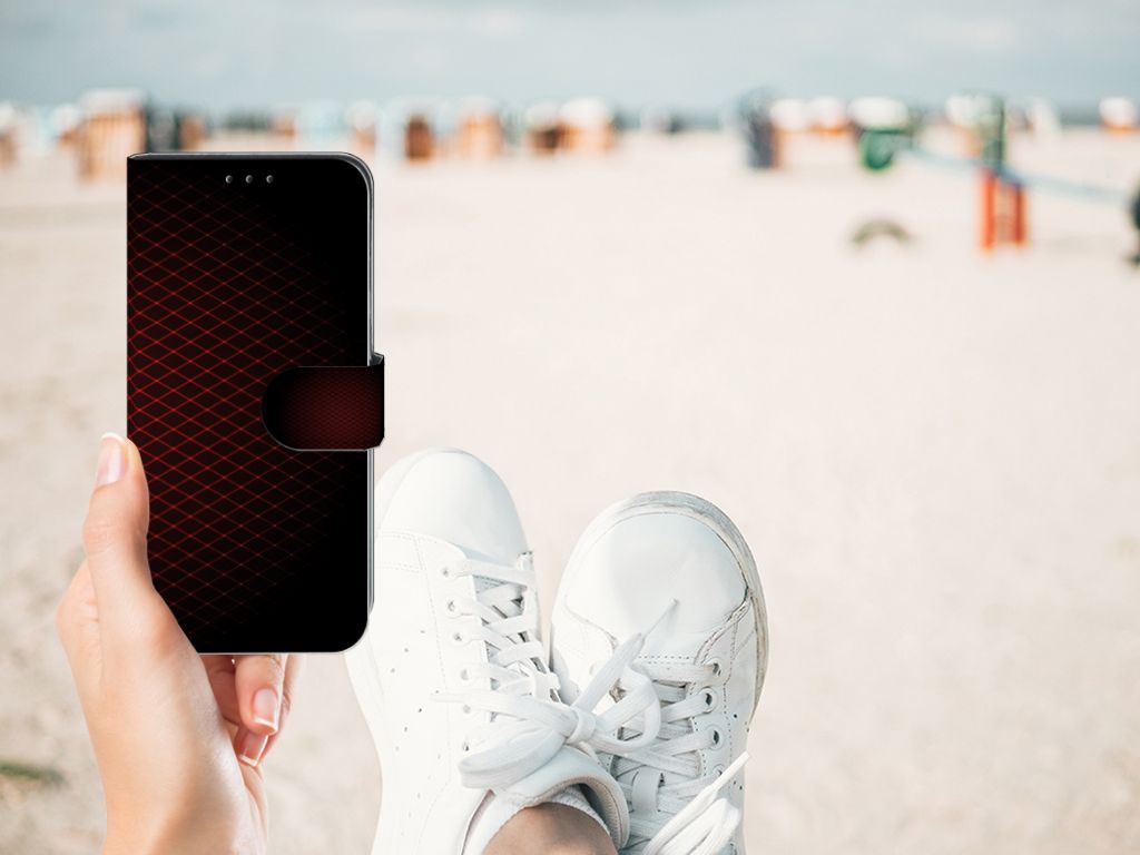 Samsung Galaxy M10 Telefoon Hoesje Geruit Rood