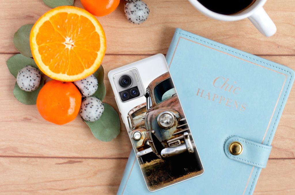 Motorola Moto X30 Pro Siliconen Hoesje met foto Vintage Auto B2C Telecom