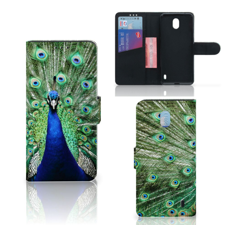 Nokia 1 Plus Telefoonhoesje met Pasjes Pauw