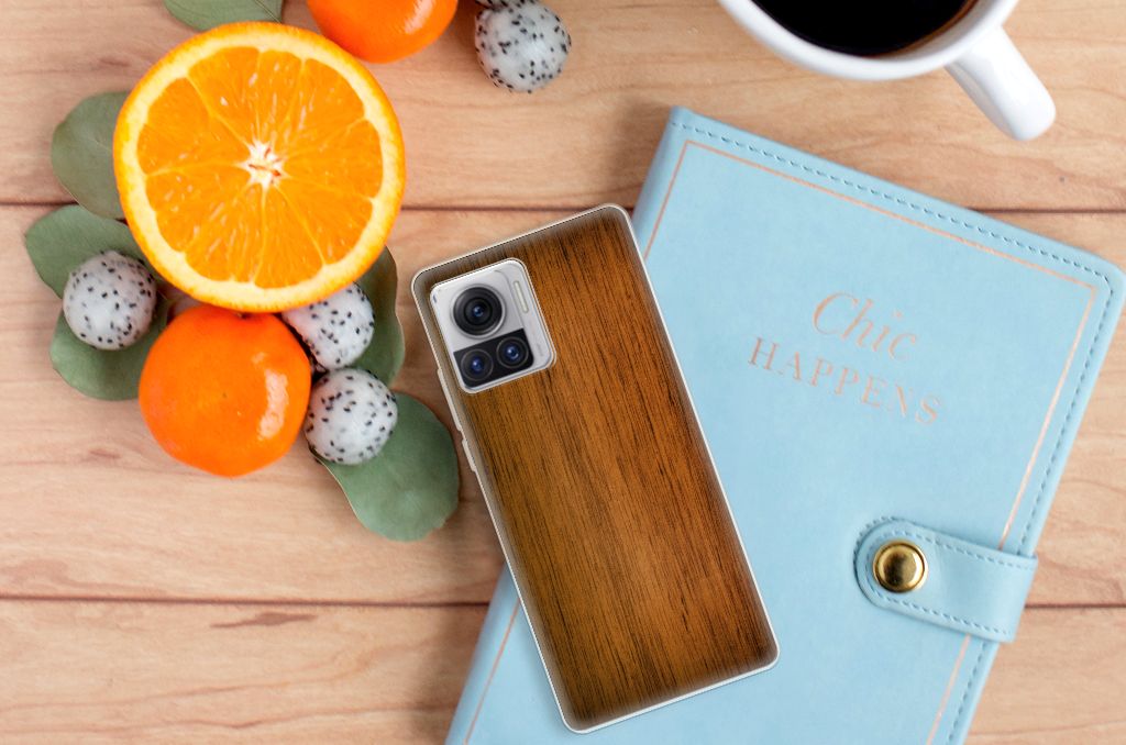 Motorola Moto X30 Pro Bumper Hoesje Donker Hout B2C Telecom