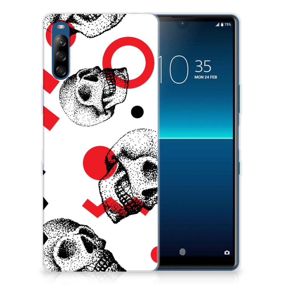 Silicone Back Case Sony Xperia L4 Skull Red B2C Telecom