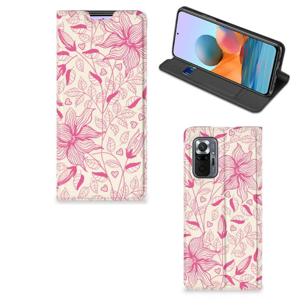 Xiaomi Redmi Note 10 Pro Smart Cover Pink Flowers - B2C Telecom