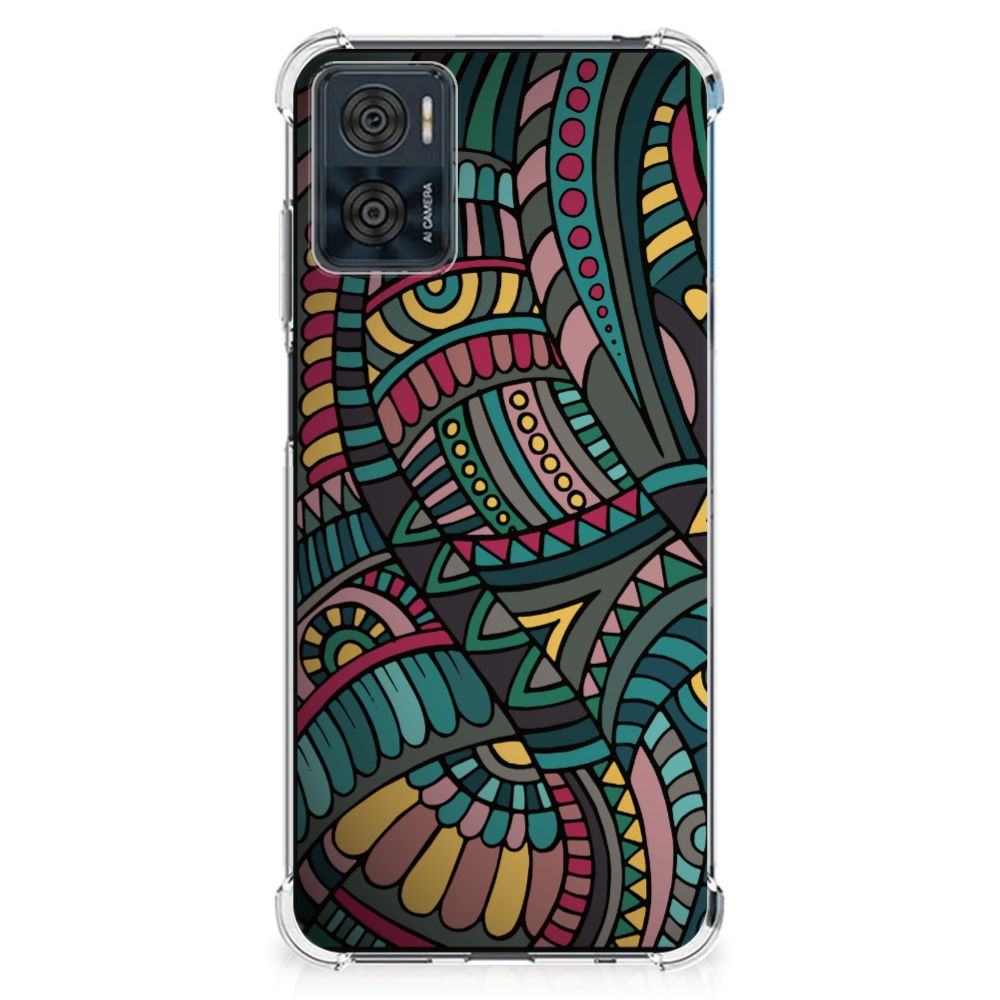 Motorola Moto E22 | E22i Doorzichtige Silicone Hoesje Aztec B2C Telecom