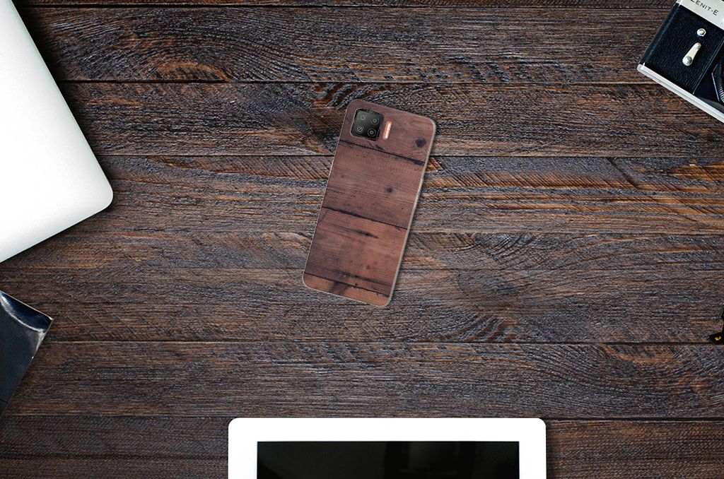 OPPO A73 4G Bumper Hoesje Old Wood B2C Telecom