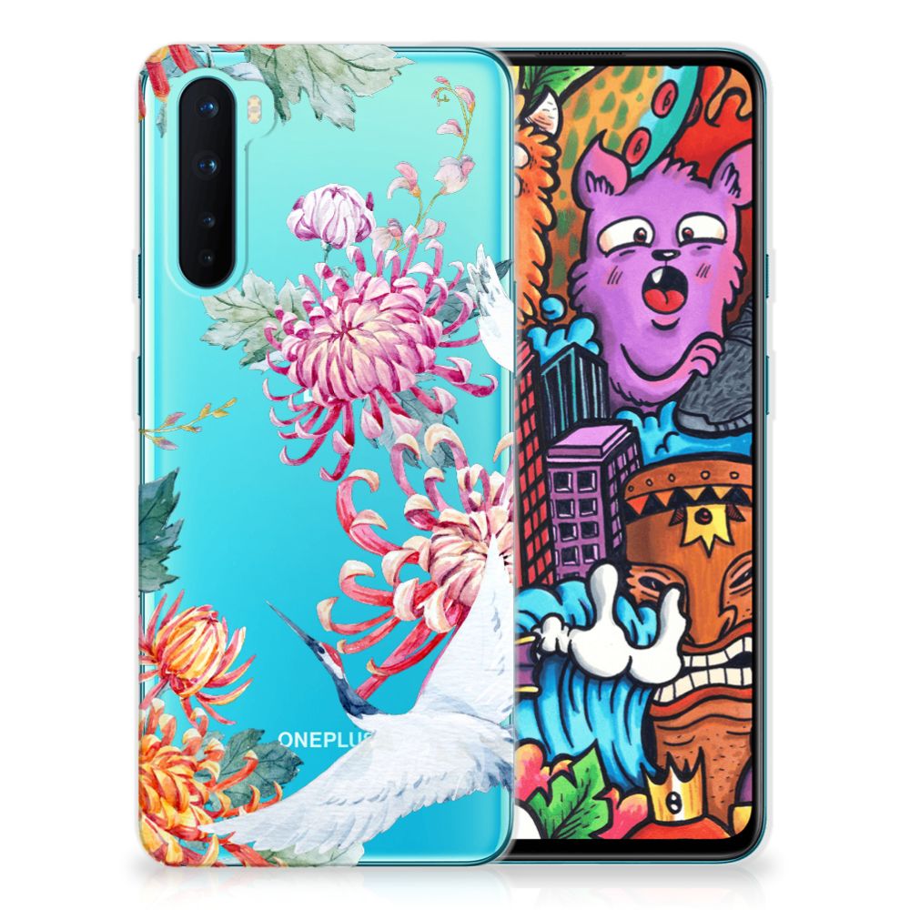 OnePlus Nord TPU Hoesje Bird Flowers