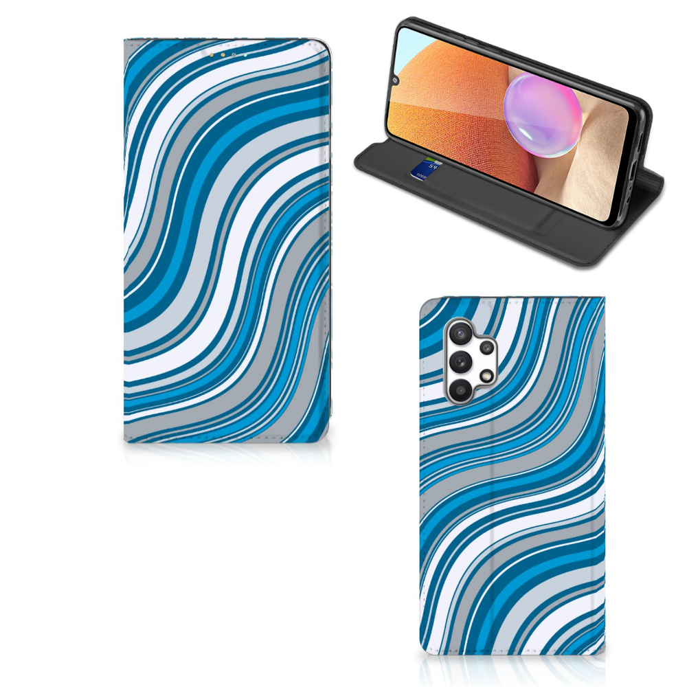 Samsung Galaxy A32 4G | A32 5G Enterprise Editie Hoesje met Magneet Waves Blue - B2C Telecom