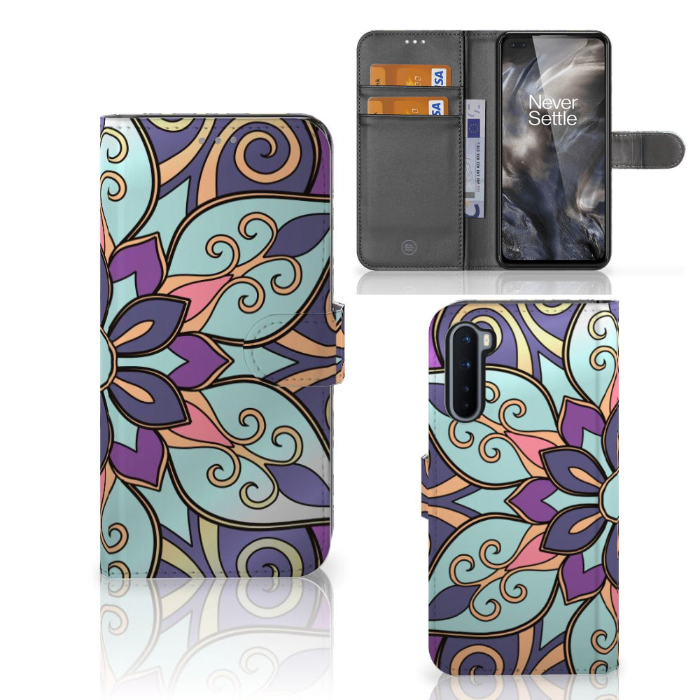 OnePlus Nord Hoesje Purple Flower
