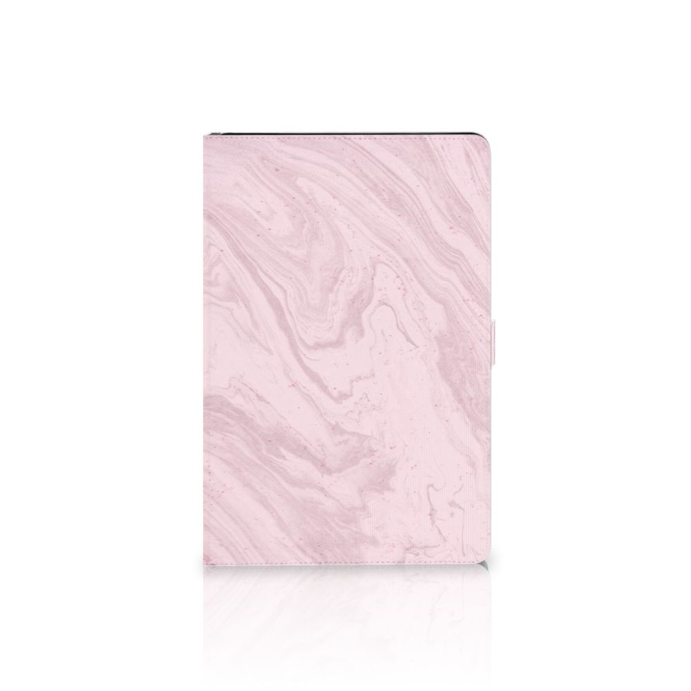 Samsung Galaxy Tab S7 FE | S7+ | S8+ Leuk Tablet hoesje Marble Pink - Origineel Cadeau Vriendin