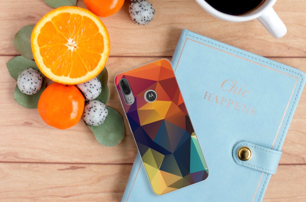 Motorola Moto E6 Plus TPU Hoesje Polygon Color