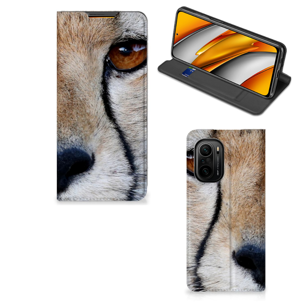 Xiaomi Mi 11i | Poco F3 Hoesje maken Cheetah met close-up van cheetah print en mobiele stand case.