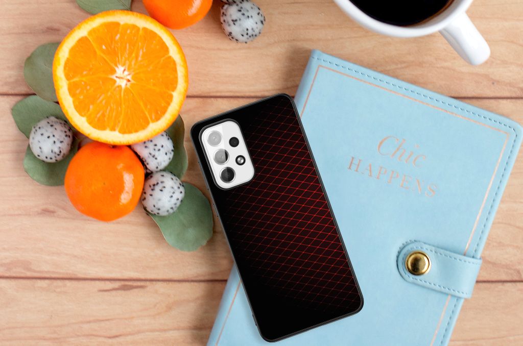 Samsung Galaxy A73 Back Case Geruit Rood B2C Telecom