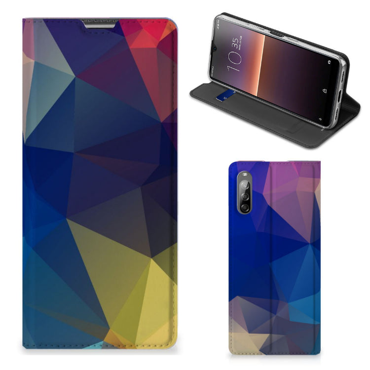 Sony Xperia L4 Stand Case Polygon Dark