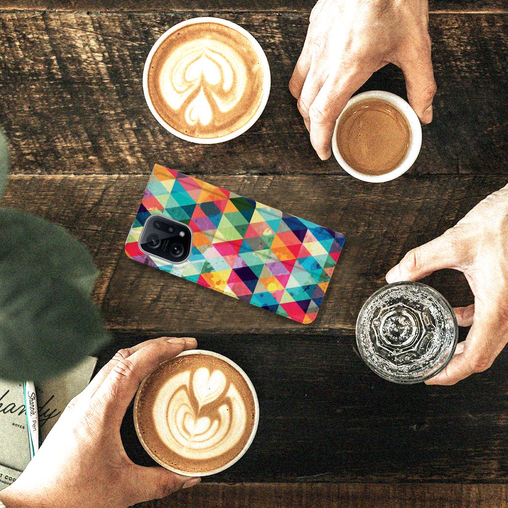 OPPO Find X5 Hoesje met Magneet Geruit - B2C Telecom