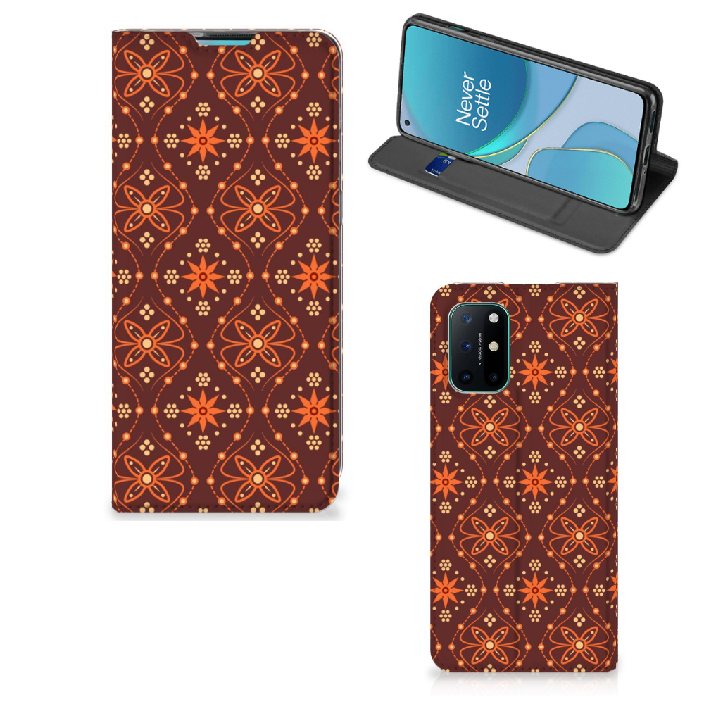OnePlus 8T Hoesje met Magneet Batik Brown - B2C Telecom