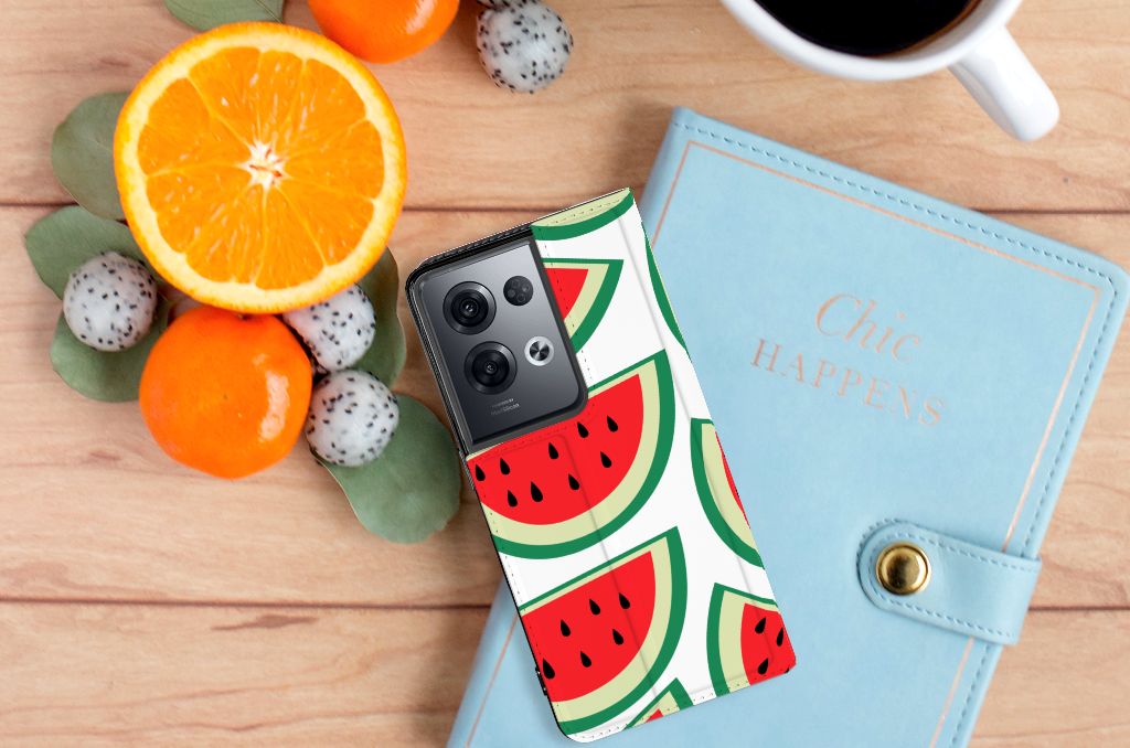 OPPO Reno8 Pro Flip Style Cover Watermelons - B2C Telecom