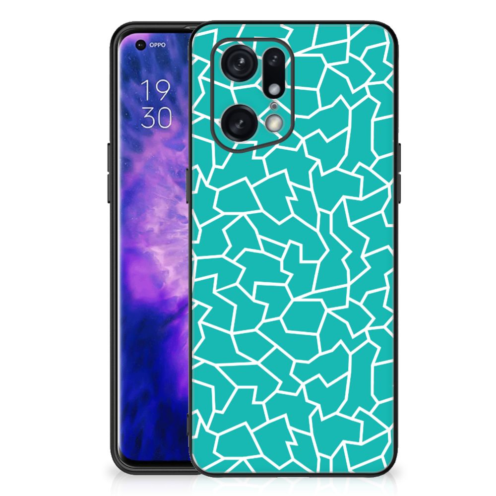 OPPO Find X5 Pro Leuk Telefoonhoesje Cracks Blue