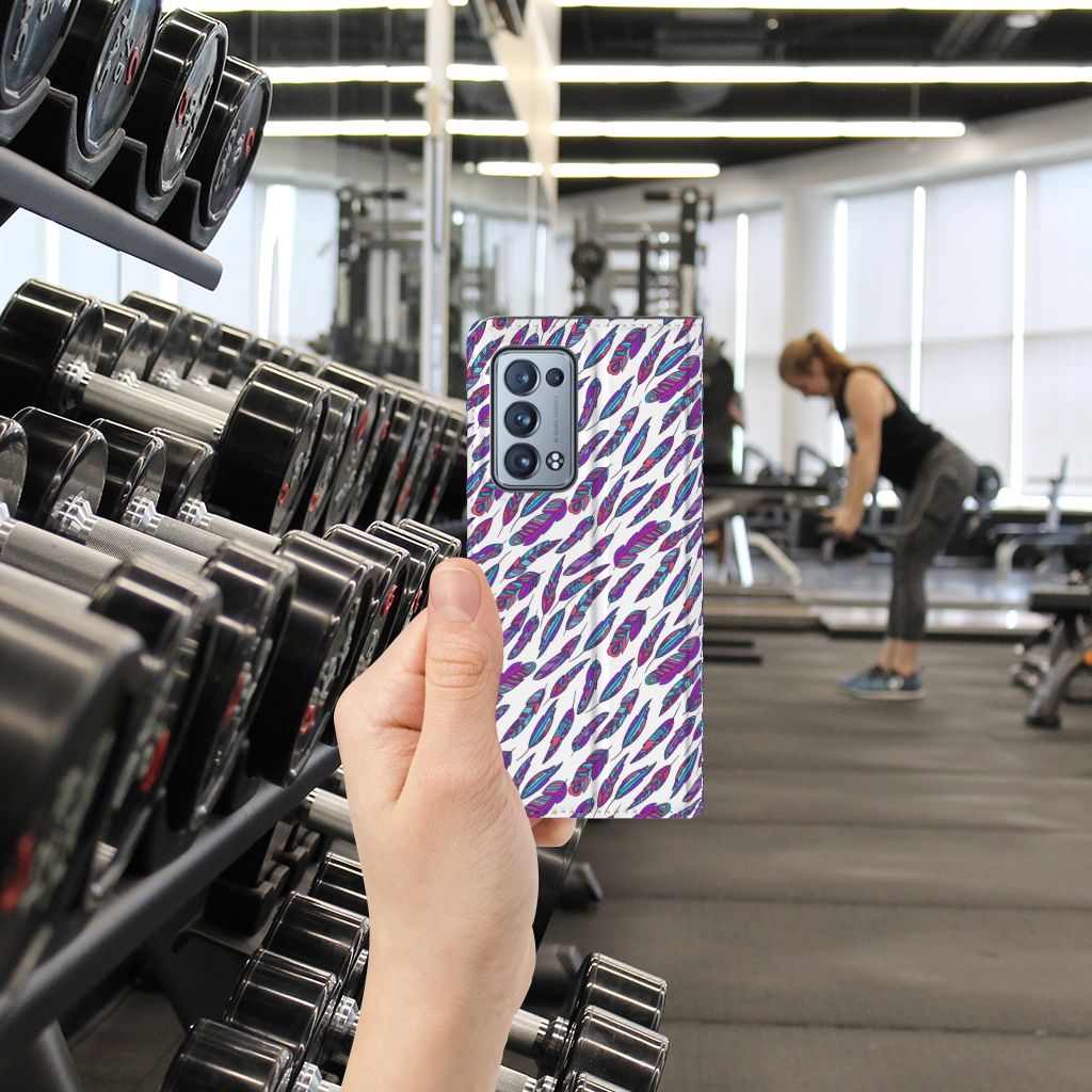 OPPO Reno 6 Pro Plus 5G Hoesje met Magneet Feathers Color - B2C Telecom