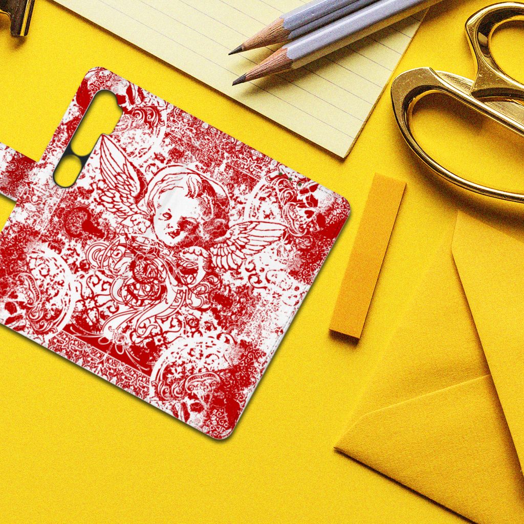 Telefoonhoesje met Naam Xiaomi Mi Note 10 Pro Angel Skull Rood