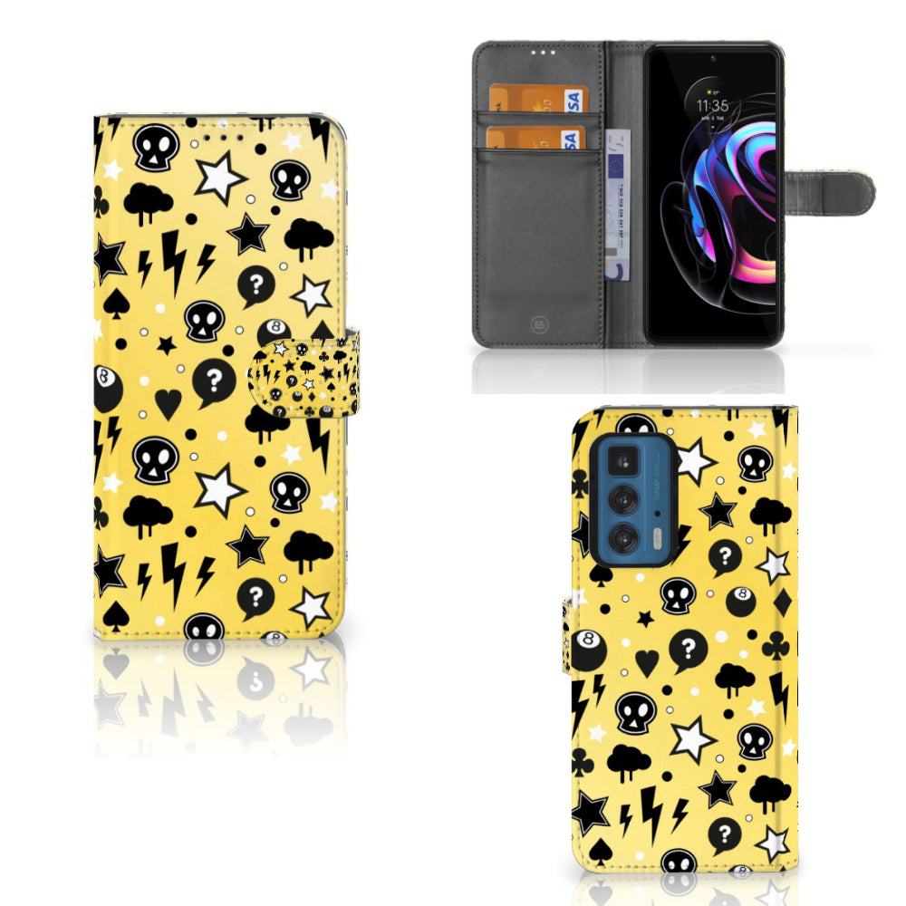 Telefoonhoesje met Naam Motorola Edge 20 Pro Punk Geel