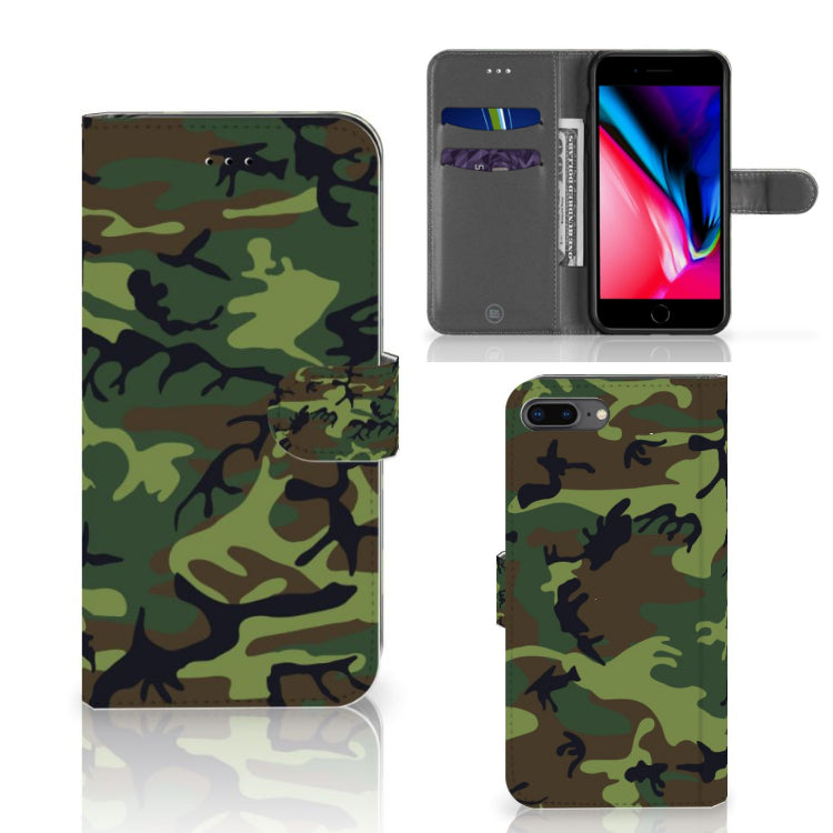 Apple iPhone 7 Plus | 8 Plus Telefoon Hoesje Army Dark
