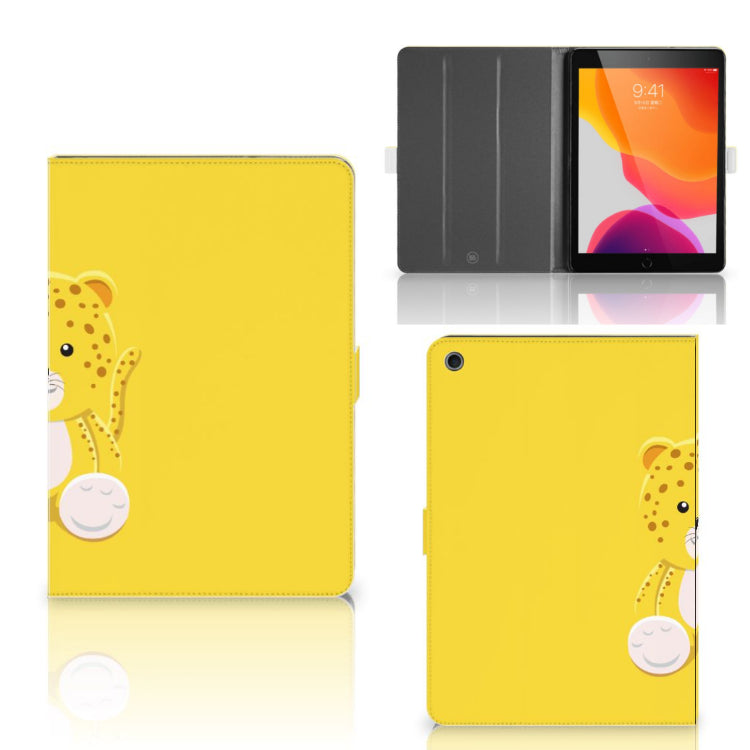 Hippe Tablet Hoes Baby Leopard - collage met voor-, achter- en binnenkant