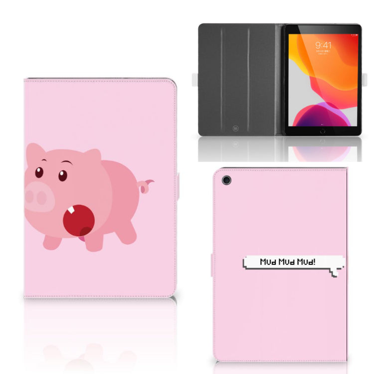Hippe Tablet Hoes Pig Mud - collage met voor-, achter- en binnenkant
