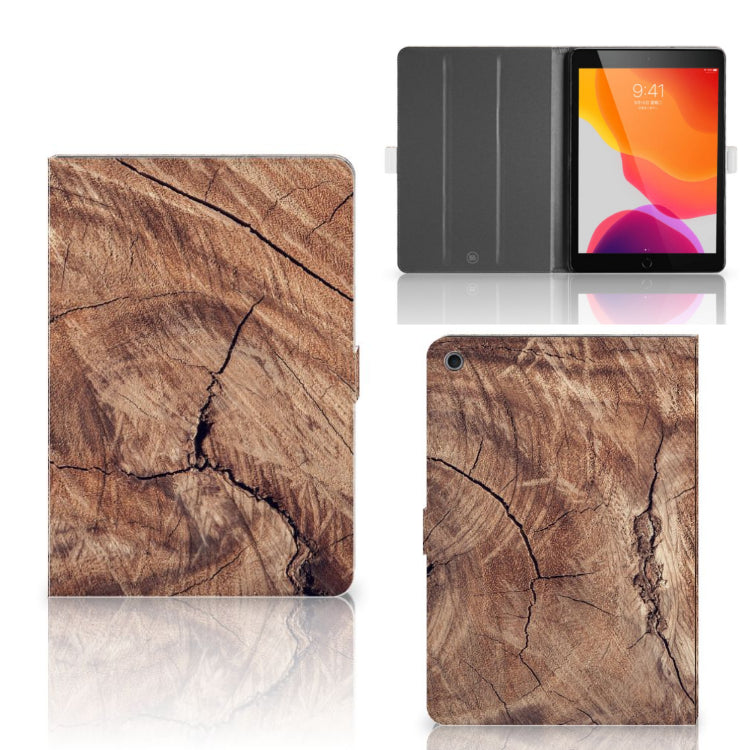 Tablet Book Cover Tree Trunk - collage met voor-, achter- en binnenkant