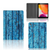 Tablet Book Cover Wood Blue - collage met voor-, achter- en binnenkant