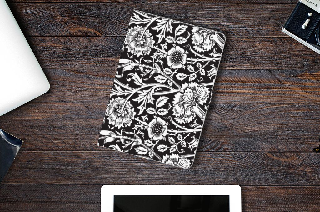 Tablet Cover Black Flowers - lifestylefoto