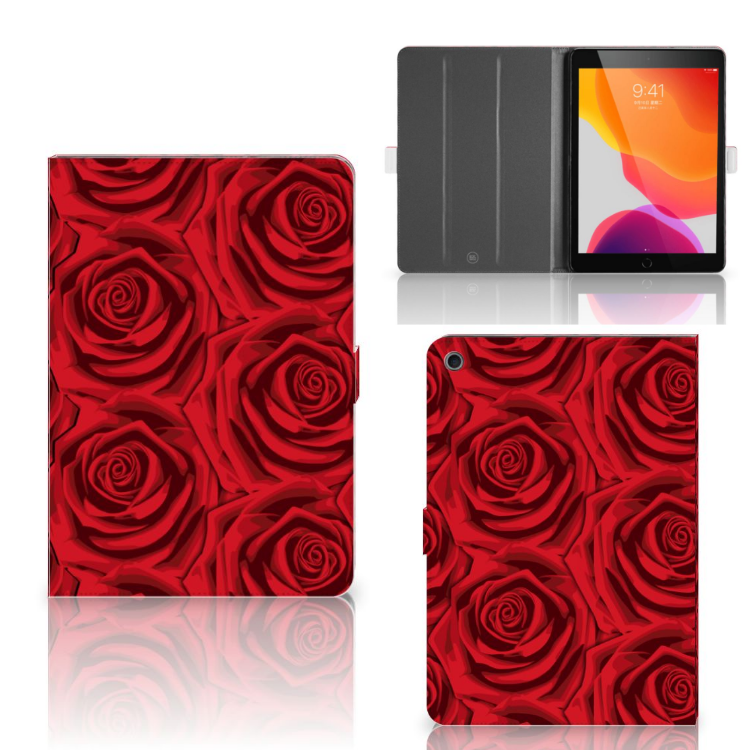 Tablet Cover Red Roses - collage met voor-, achter- en binnenkant