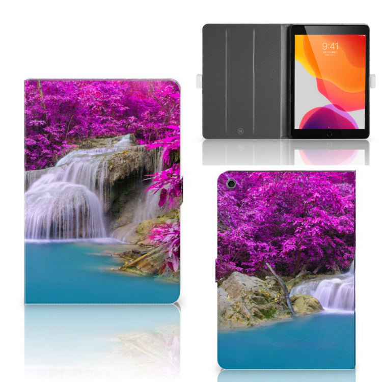 Tablet Flip Case Waterval - collage met voor-, achter- en binnenkant
