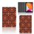 Tablet Hoes Batik Brown - collage met voor-, achter- en binnenkant