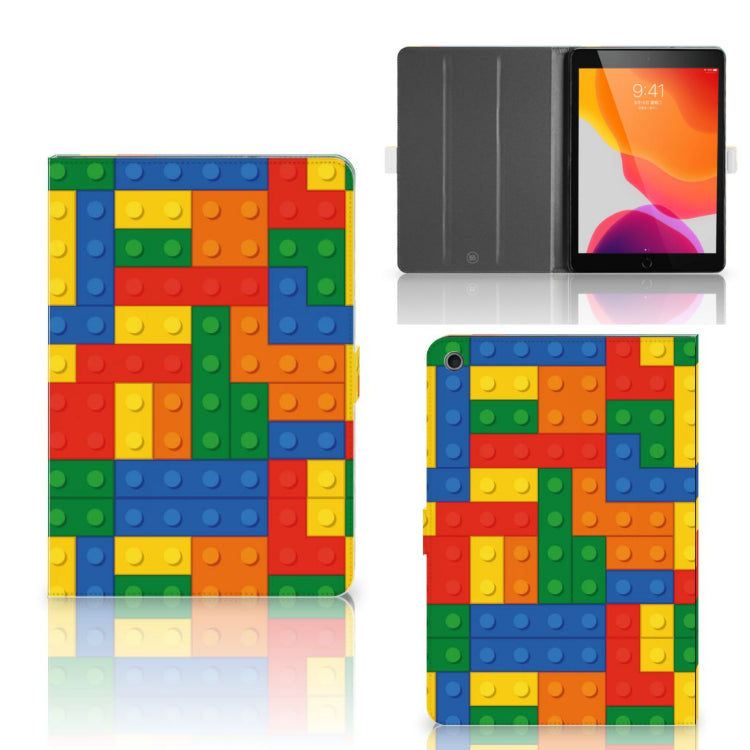 Tablet Hoes Blokken - collage met voor-, achter- en binnenkant