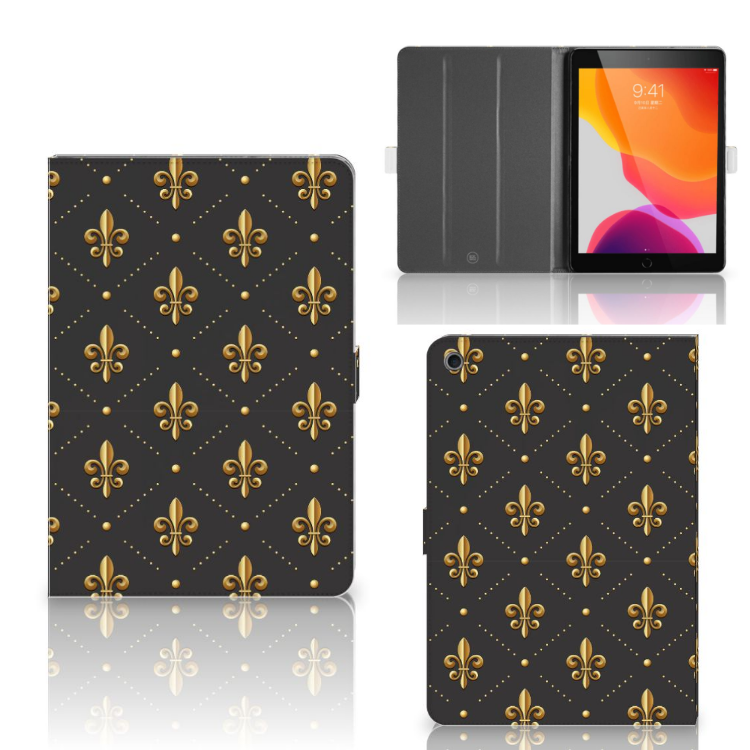 Tablet Hoes Franse Lelie - collage met voor-, achter- en binnenkant