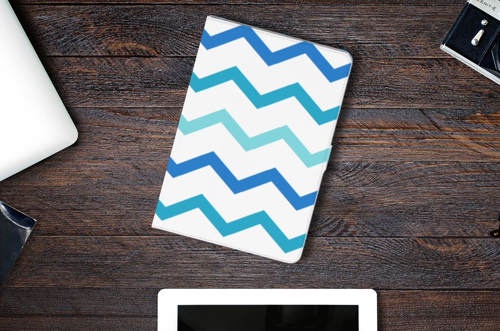 Tablet Hoes Zigzag Blauw - lifestylefoto