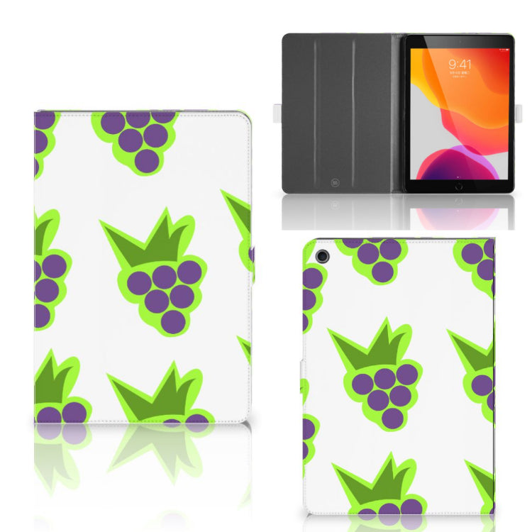 Tablet Stand Case Druiven - collage met voor-, achter- en binnenkant