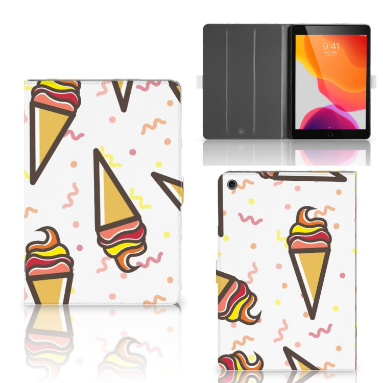 Tablet Stand Case Icecream - collage met voor-, achter- en binnenkant
