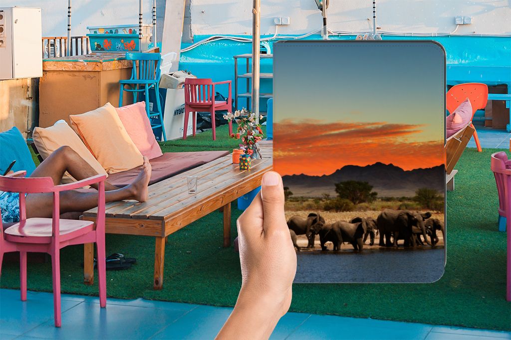 iPad (2022) 10.9 Flip Case Olifanten