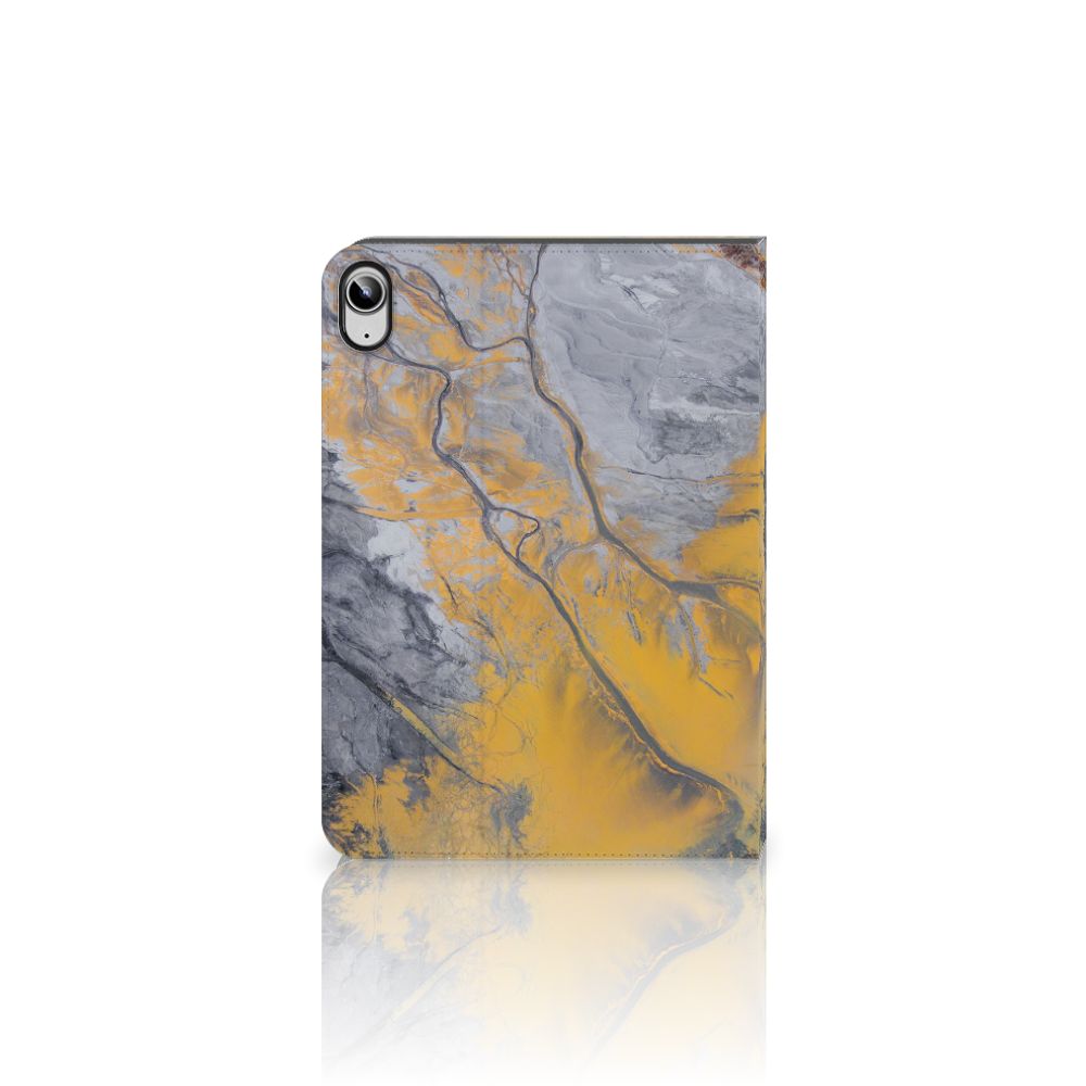 iPad (2022) 10.9 Leuk Tablet hoesje Marble Blue Gold