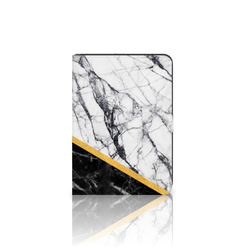 iPad (2022) 10.9 Leuk Tablet hoesje Marmer Wit Zwart - Origineel Cadeau Man