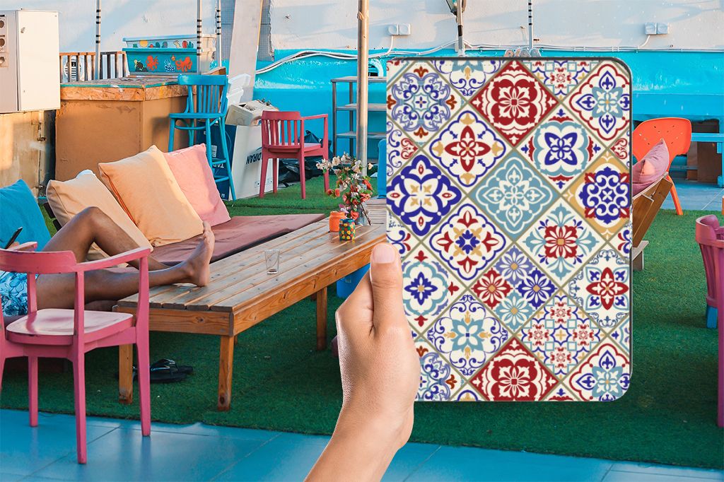 iPad (2022) 10.9 Leuk Tablet hoesje Tiles Color