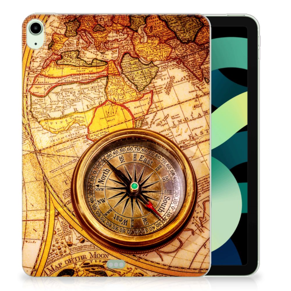 iPad Air (2020/2022) 10.9 inch Hip Hoesje Kompas kompas kaart design achterkant