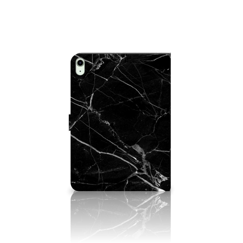 iPad Air marmer zwart hoesje met prachtig design van marmer en standaard functie, perfect voor je tablet.