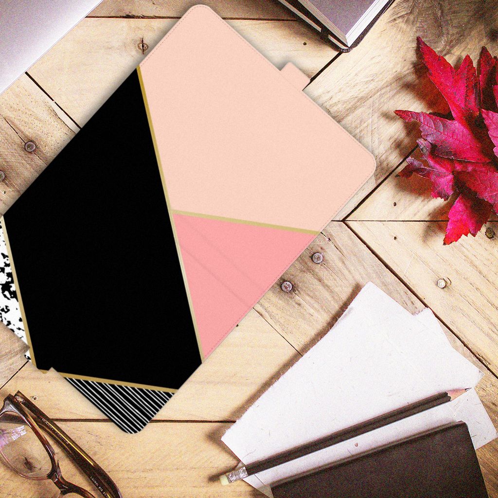 iPad Air (2020/2022) 10.9 inch Tablet Beschermhoes Zwart Roze Vormen