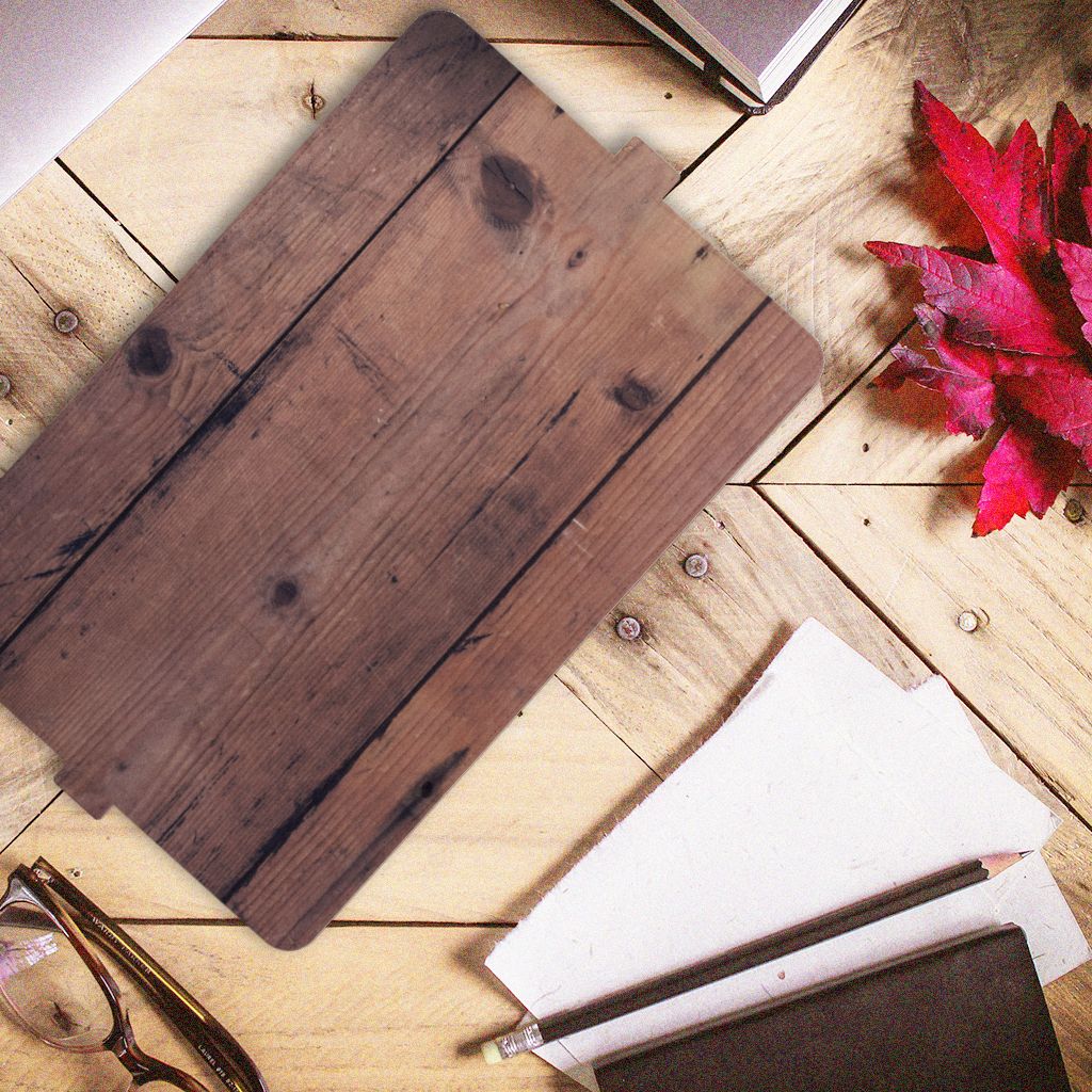 iPad Air (2020/2022) 10.9 inch Tablet Book Cover Old Wood Vooraanzicht.