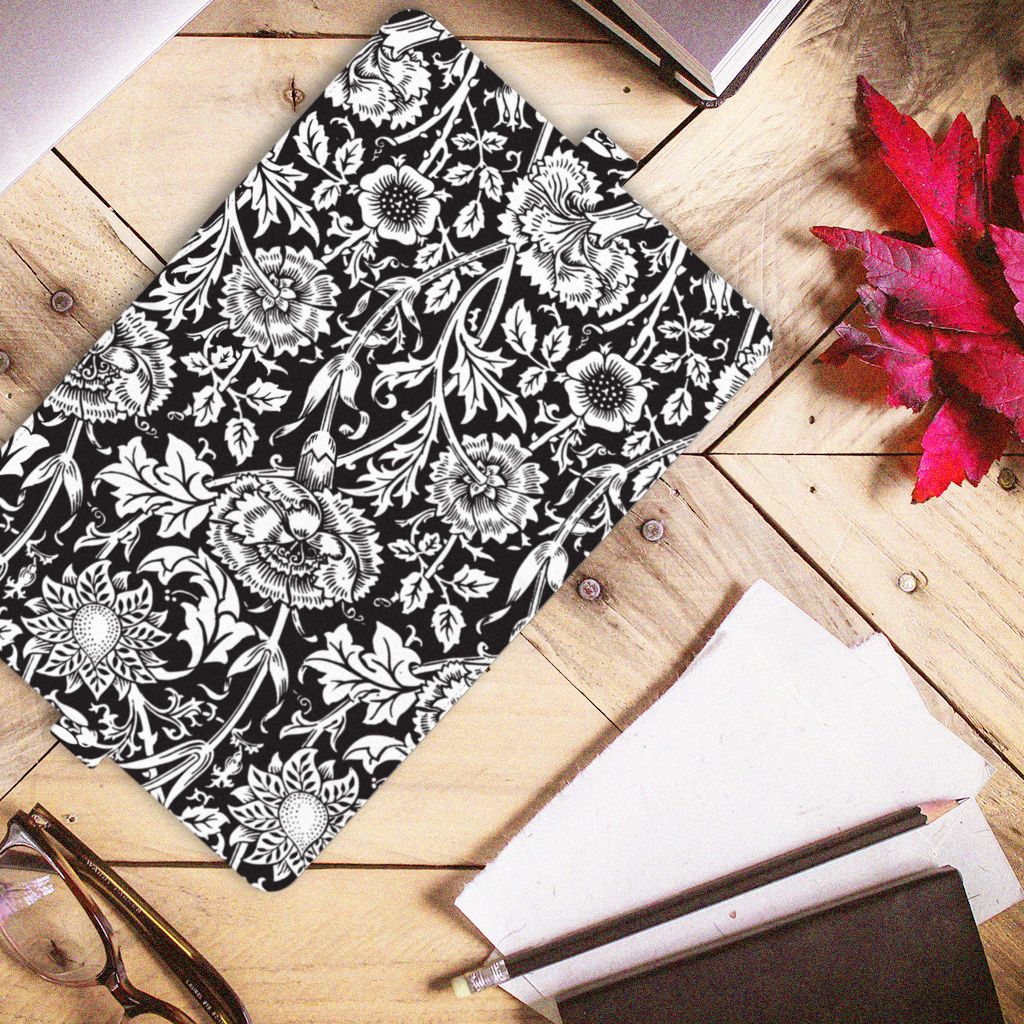 iPad Air (2020/2022) 10.9 inch Tablet Cover Black Flowers