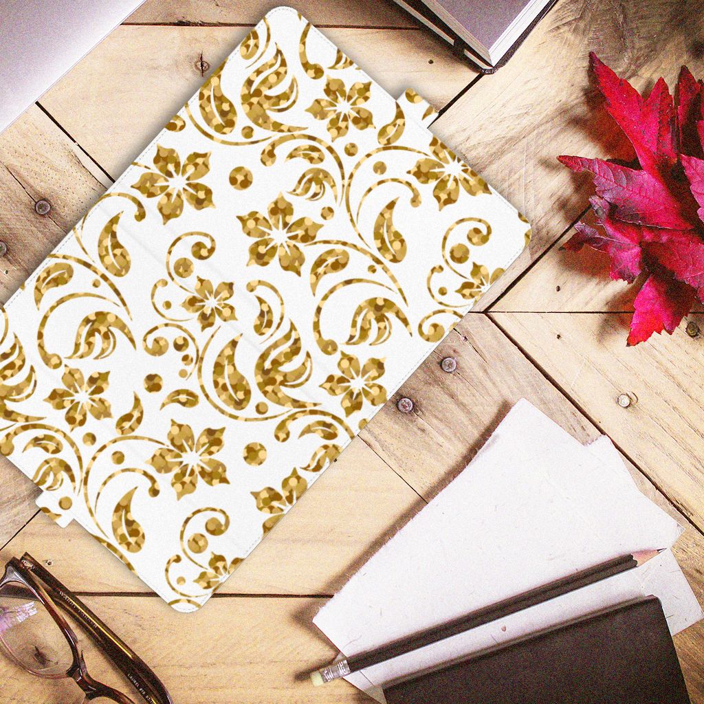 iPad Air (2020/2022) 10.9 inch Tablet Cover Gouden Bloemen