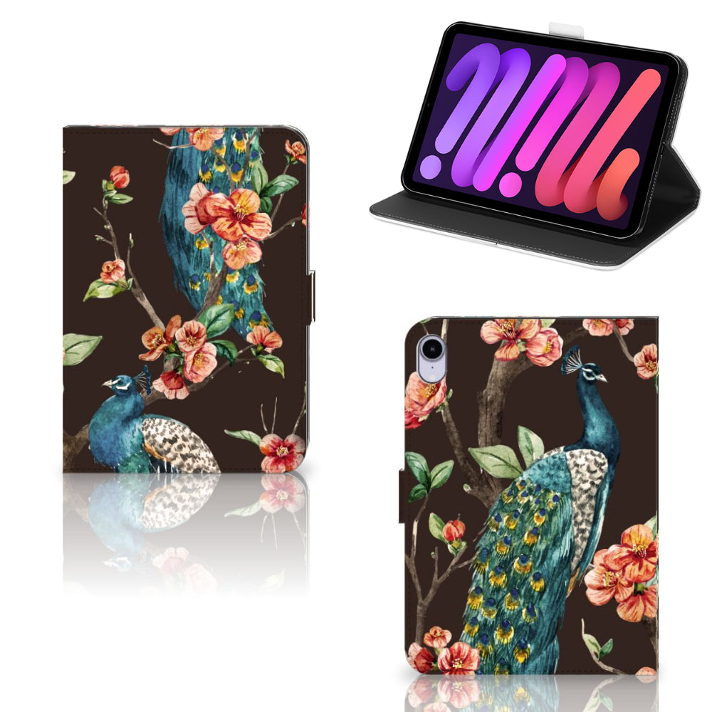 iPad Mini 6 (2021) Flip Case Pauw met Bloemen