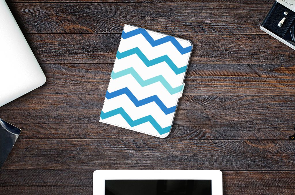 iPad Mini 6 (2021) Tablet Hoes Zigzag Blauw