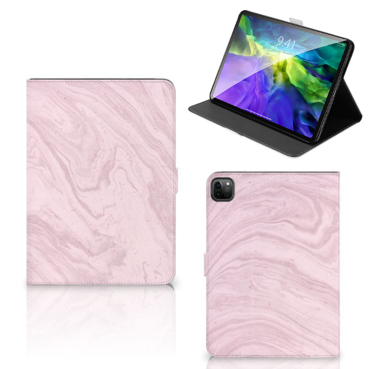 iPad Pro 11 2020/2021/2022 Leuk Tablet hoesje Marble Pink - Origineel Cadeau Vriendin